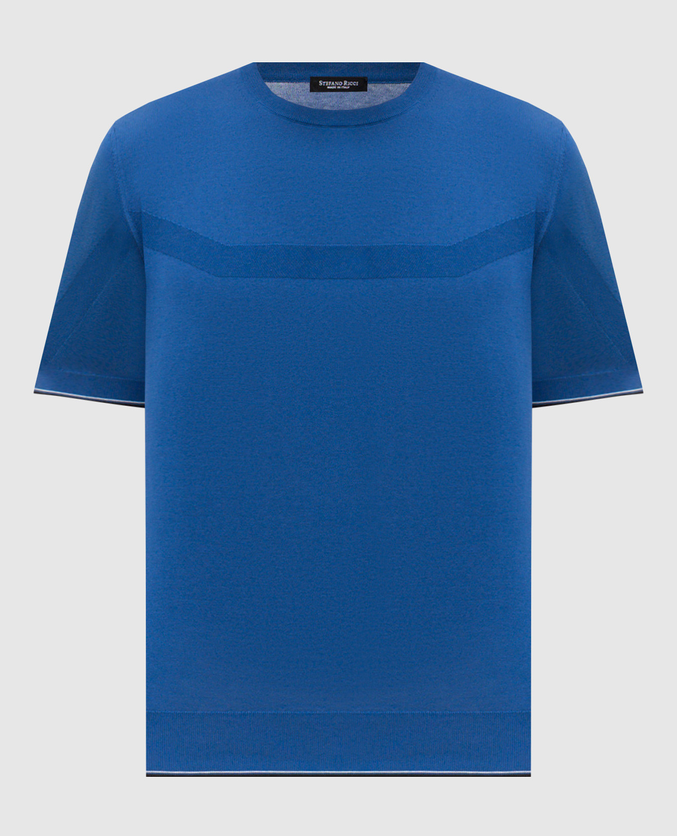 Blue T-shirt with monogram logo pattern