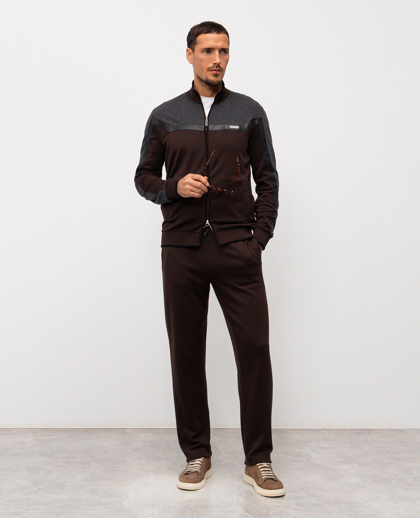 

Brown sweatpants with silk Stefano Ricci