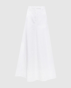 Brunello Cucinelli White maxi skirt with linen M0Y02G3998