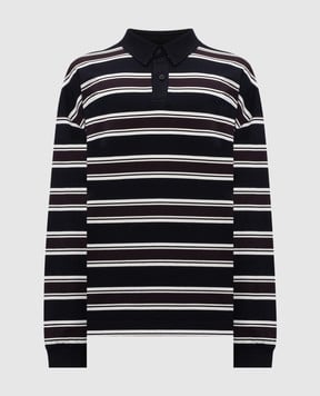 Juun.j Navy striped sweatshirt with polo collar JC6141P04R
