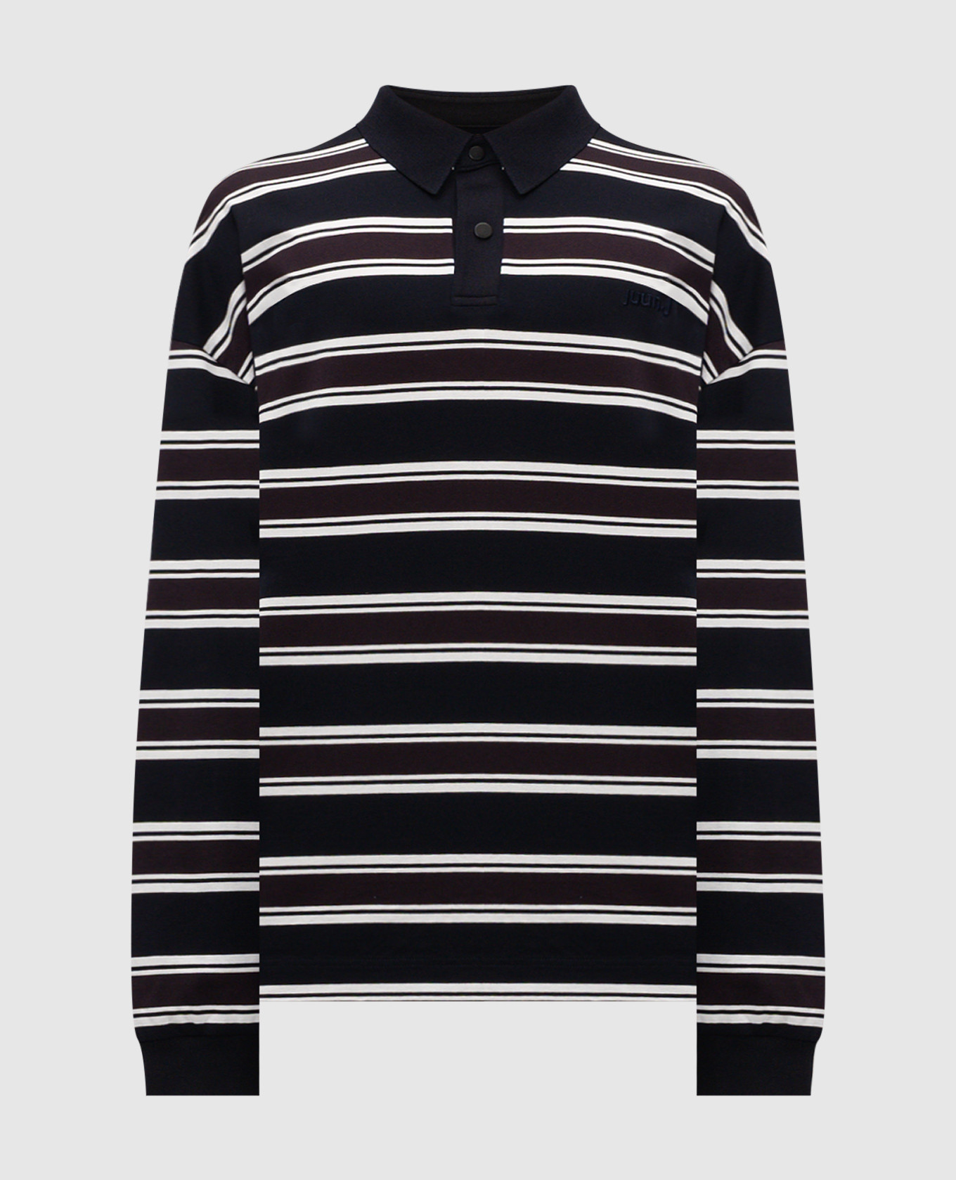 Navy striped sweatshirt with polo collar Juun.j