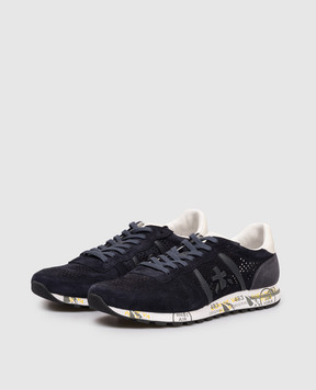Premiata Eric blue suede sneakers with perforations ERIC
