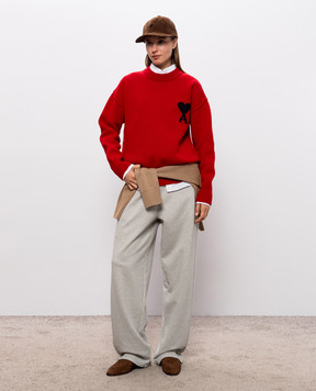 Ami Paris Red wool sweater UKS838018