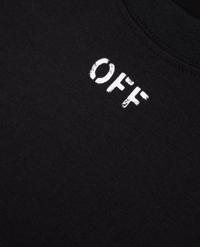Off-White Children's black T-shirt with logo print 44BAA002S26J006