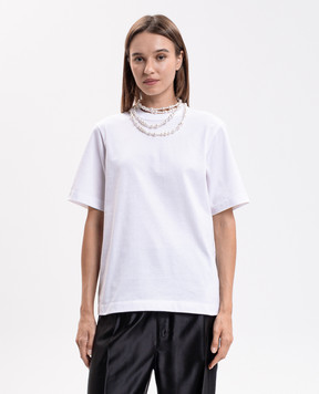 Carven White T-shirt with a necklace 6262K21217