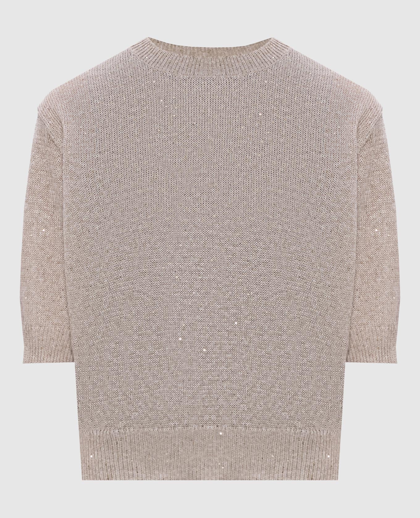 Beige linen top with sequins