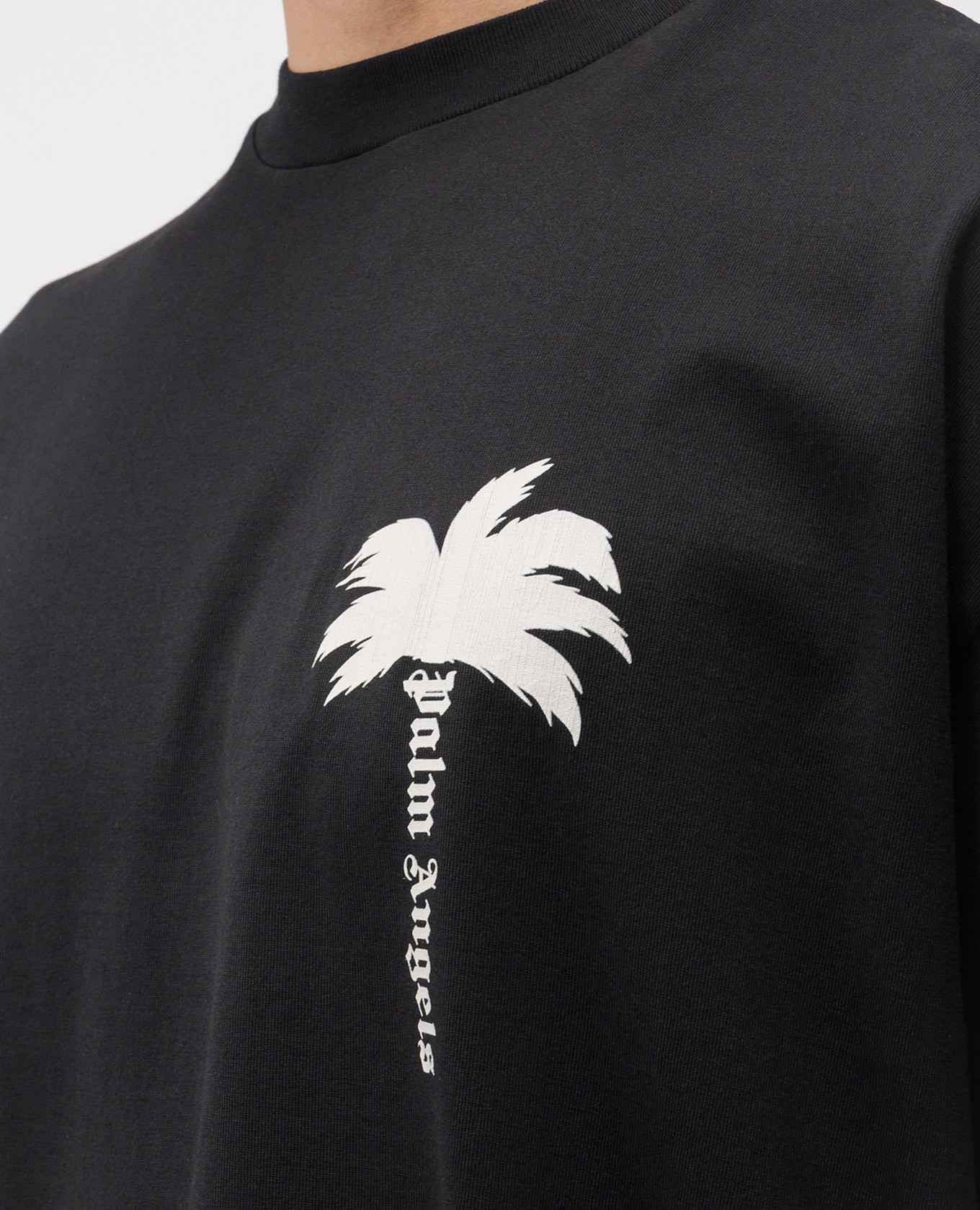 

Black T-shirt with contrast logo Palm Angels s