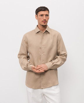Agnona Beige linen shirt TD07U1YU3049
