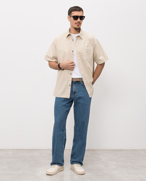 Iceberg Beige shirt with logo embroidery G0800032