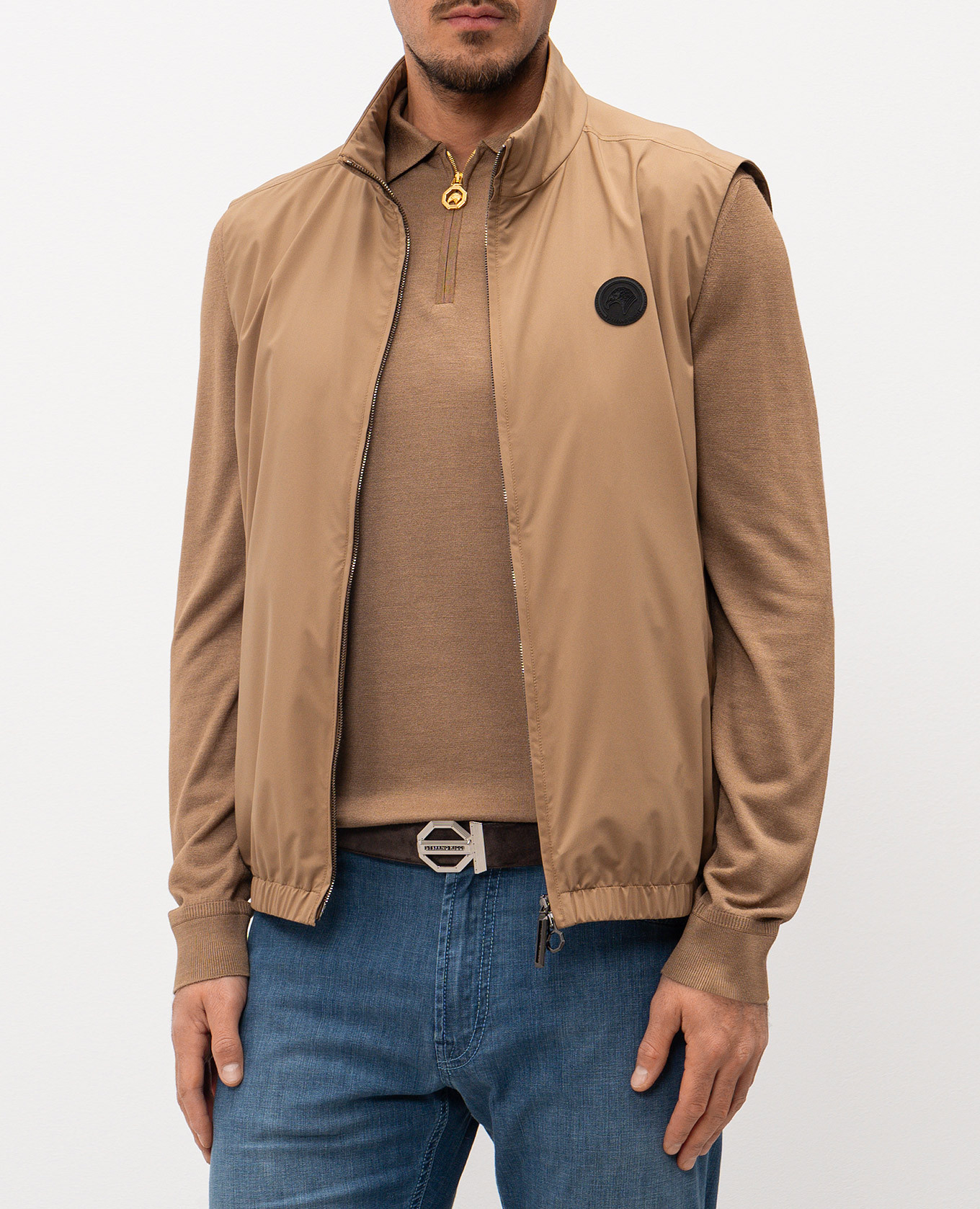 

Brown suede belt with logo Stefano Ricci