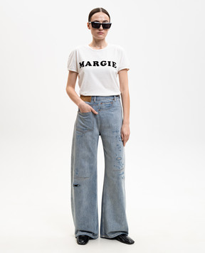 Maison Margiela MM6 Blue jeans with holes S52LA0243M30055