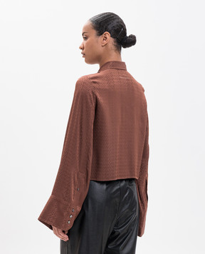 Maison Margiela MM6 Brown blouse with logo pattern S52DT0044M36007