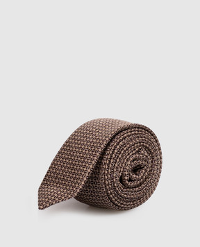Canali Brown silk and wool patterned tie HJ0462418