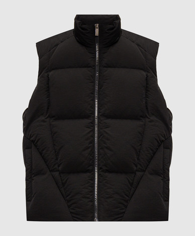 Black vest with logo embroidery