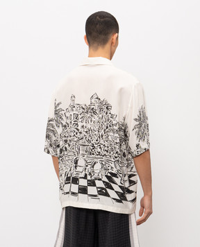 AMIRI Beige printed silk shirt AMTOSH1127