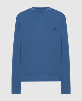 JW Anderson Blue sweatshirt with monogram embroidery JW0298PG1905