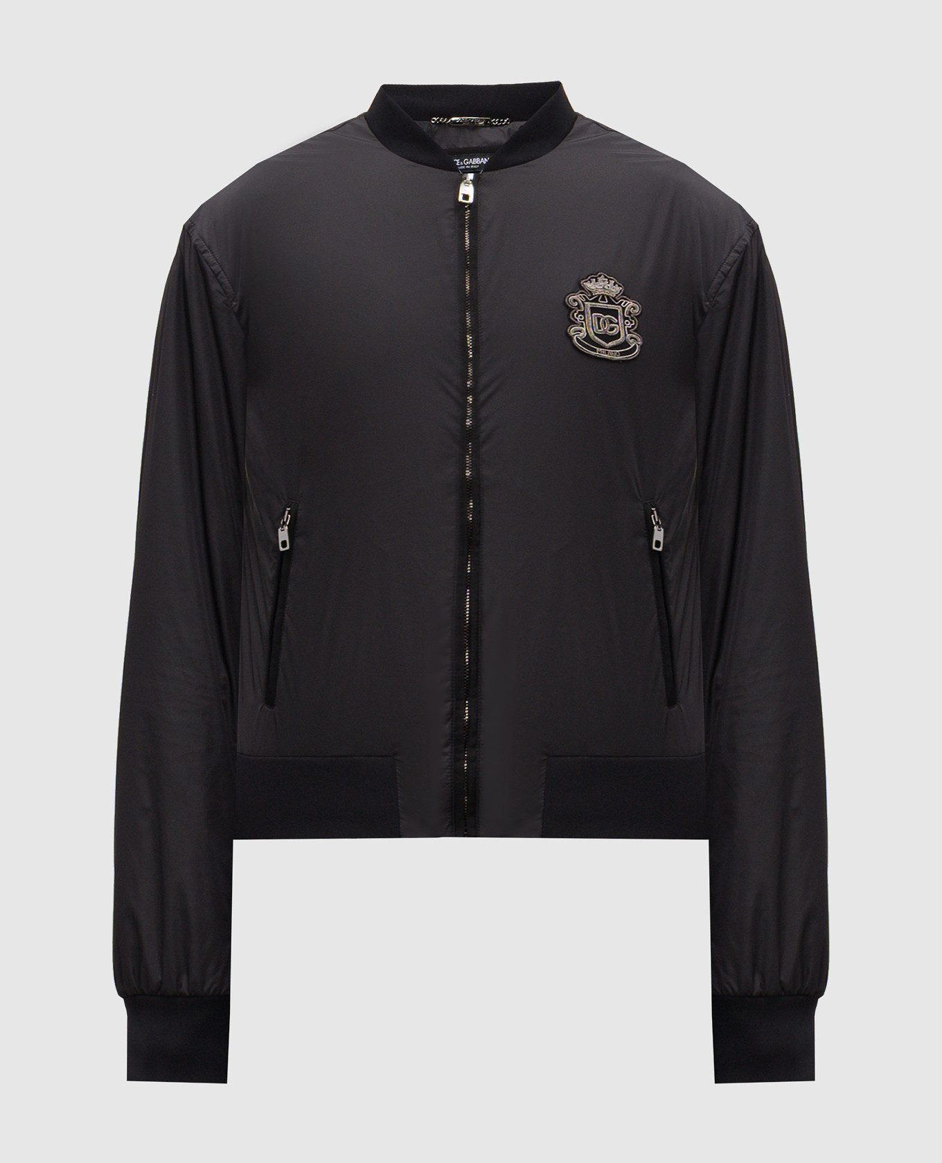 

Black bomber jacket with heraldic logo patch Dolce&Gabbana