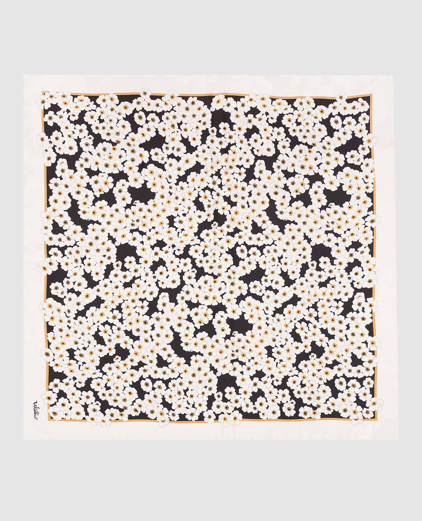 

White silk scarf with floral print Valentino