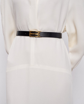 Victoria Beckham Dorian black leather belt 1324ABL005955A