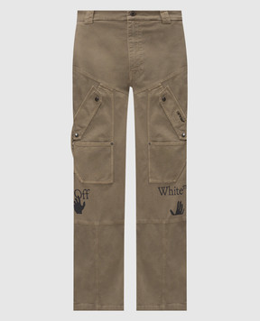 Off-White Khaki printed cargo pants 44MCF04SF26F001