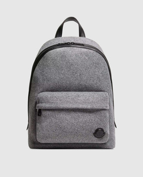 Moncler Gray Carlo backpack with wool L209A5A00001N0574