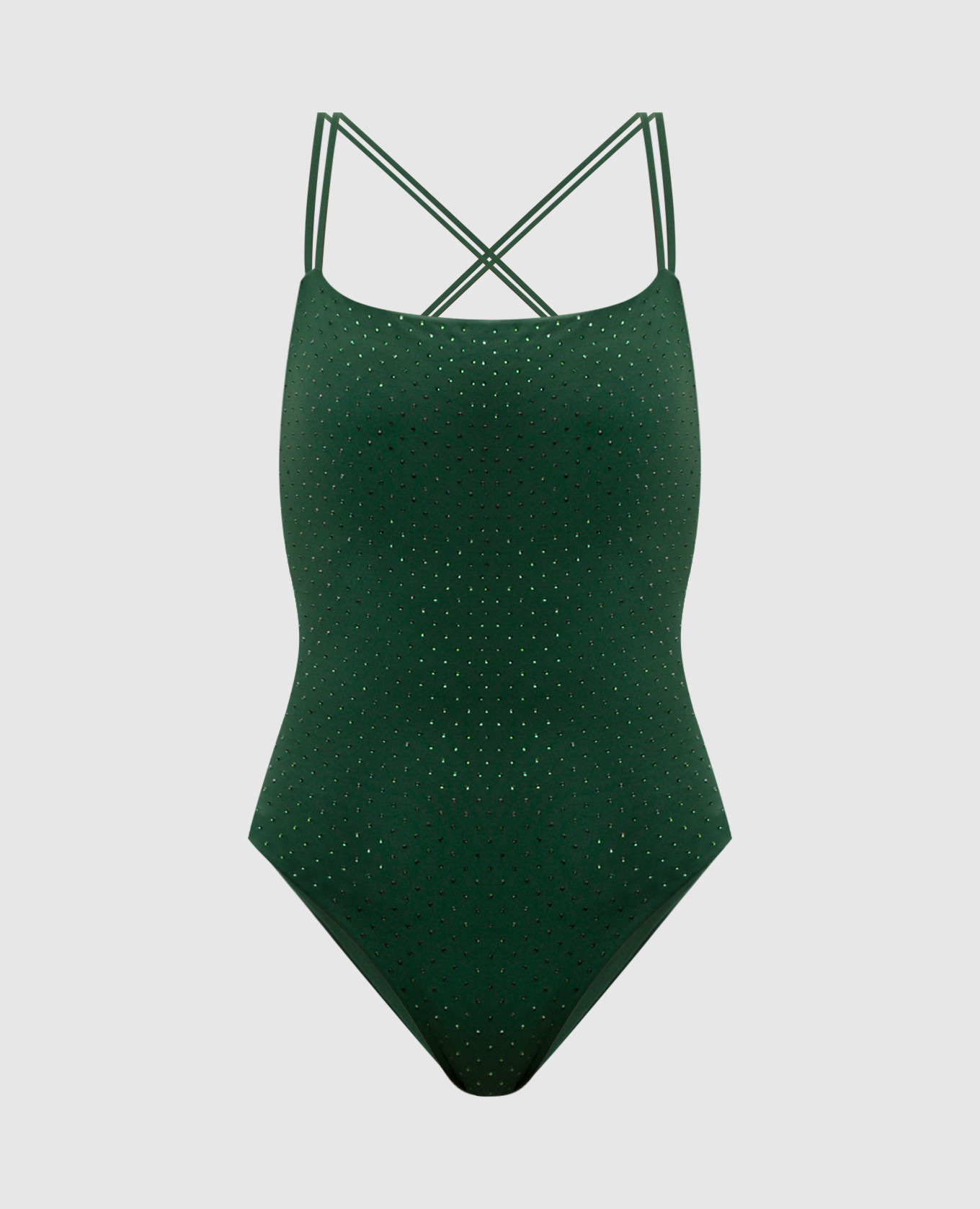 Green swimsuit with crystals
