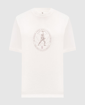 Brunello Cucinelli Ivory T-shirt with print M0B138519