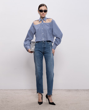 Vetements Blue jeans with a worn effect WE76DP348L3