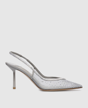 Le Silla NICOLE gray slingbacks with crystals 4247D080BYPPGSL