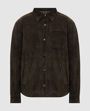 Brett Johnson Green suede jacket FW26L6SUVNO