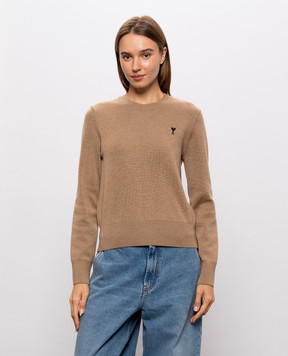 Ami Paris Brown merino wool jumper FKS826001