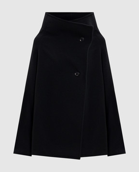 Y`S Yamamoto Black double-breasted wool coat YVC02125