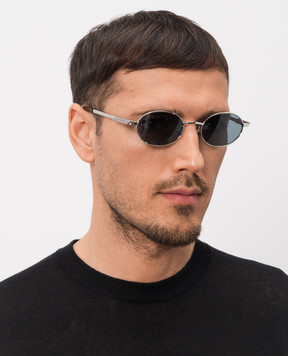Bottega Veneta Silver oval sunglasses 861368V4450
