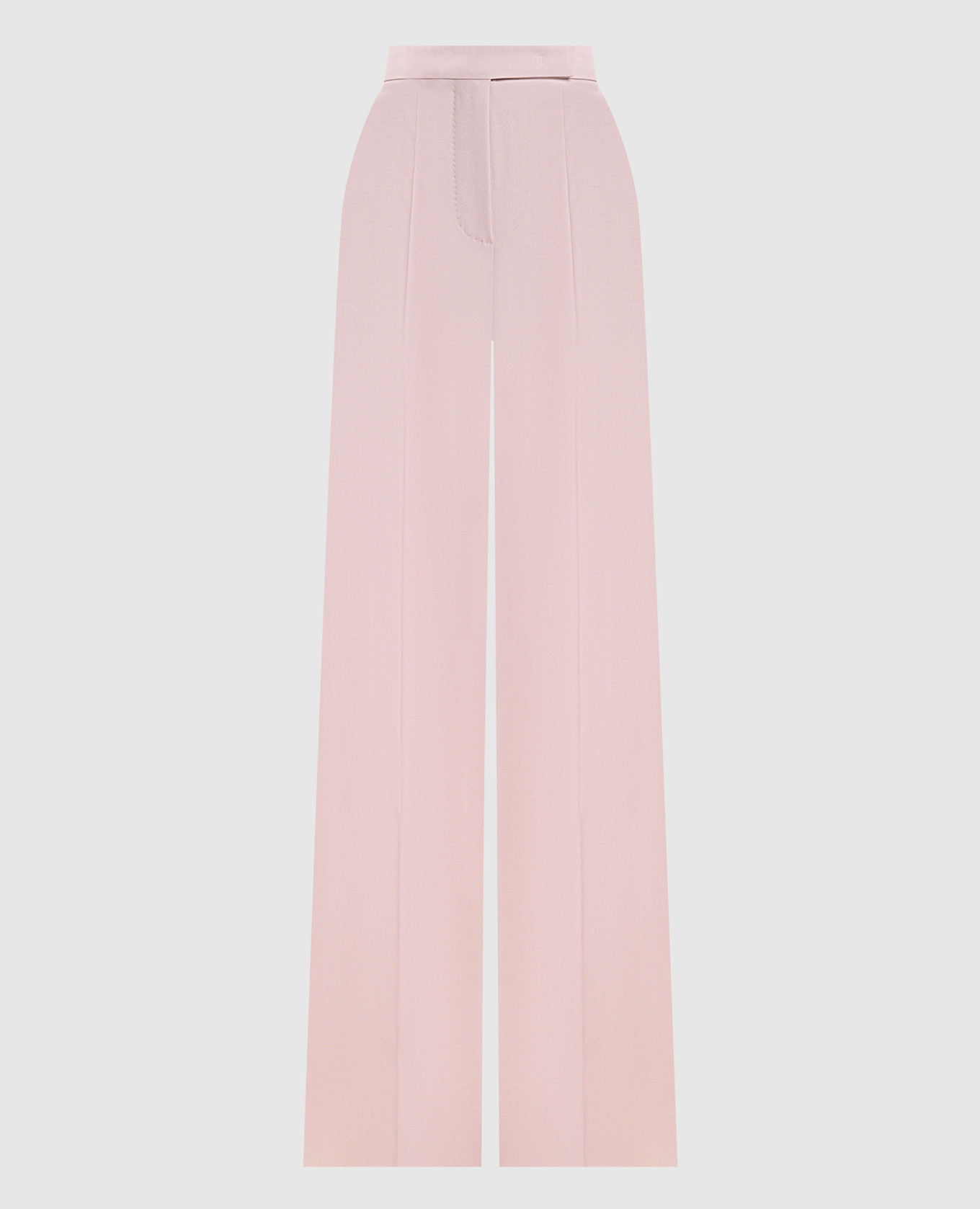Pantalon taille haute rose GIRONE en laine, cachemire et soie