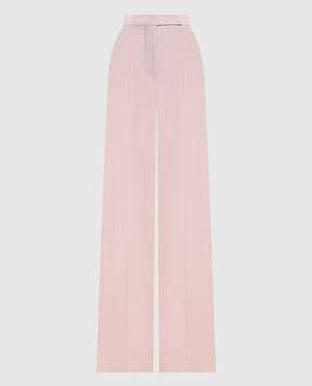 Max Mara Pink GIRONE high-waisted pants in wool, cashmere and silk MXMGIRONE