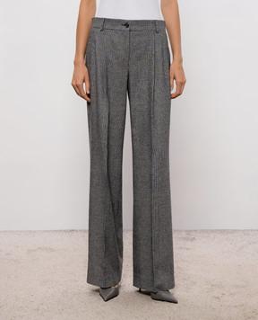Dolce&Gabbana Gray wool and cashmere checked pants FTC17TFQ2O5