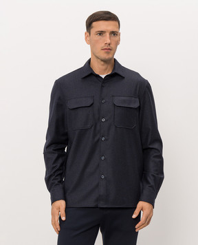 CAPOBIANCO Blue wool shirt 21M502FA00
