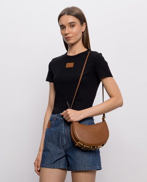 Fendi Fendigraphy Mini Brown Leather Hobo Bag 8BS081A5DY