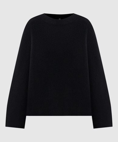 Black sweater with wool and cashmere