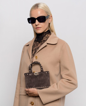 Valentino Brown suede Rockstud bag 9W2P0AT0KQQ