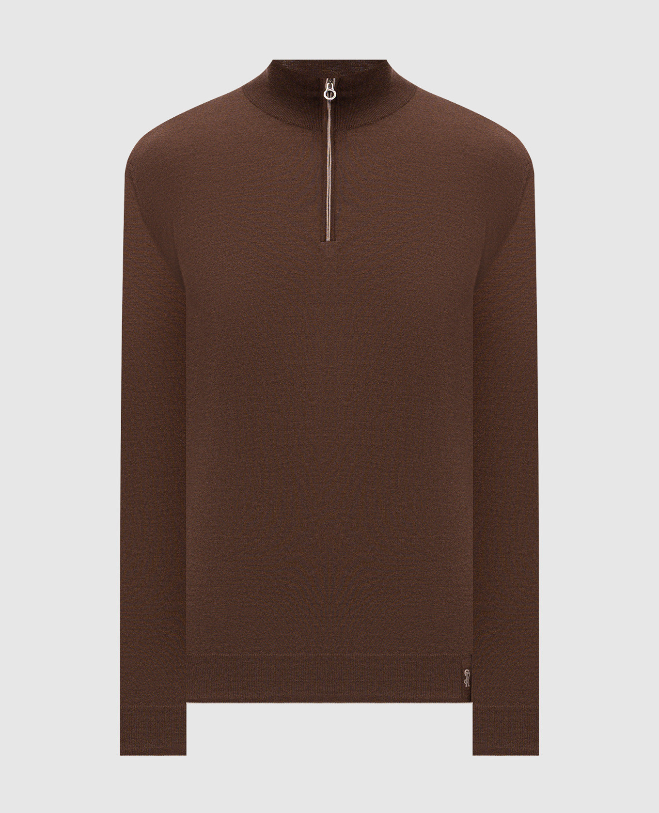 Brown wool, silk and cashmere jumper