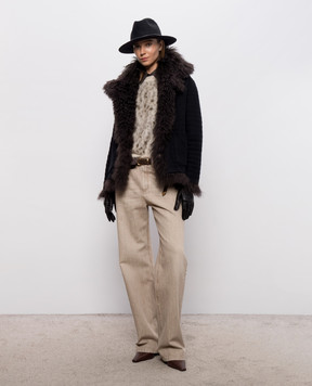Simonetta Ravizza Brown Manchester Reversible Shearling Jacket F06JA425MG3