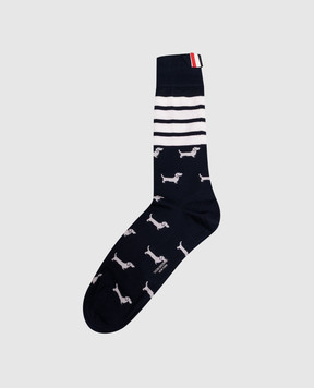Thom Browne Blue patterned socks MAS200AY3012