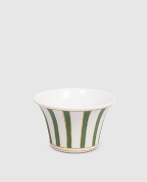 Geminiano Cozzi 1765 White porcelain sugar bowl Striche Verdi e Oro TTCMI319036