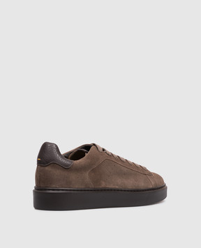 Doucal's Brown suede sneakers with logo patch DU2852ALEXPF880