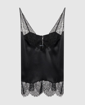 Dolce&Gabbana Black top with silk F7BN5TFU1AU
