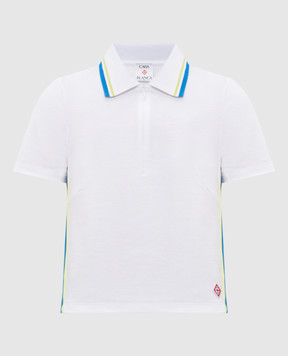 Casablanca White polo shirt with a patch WSS26JTP51801