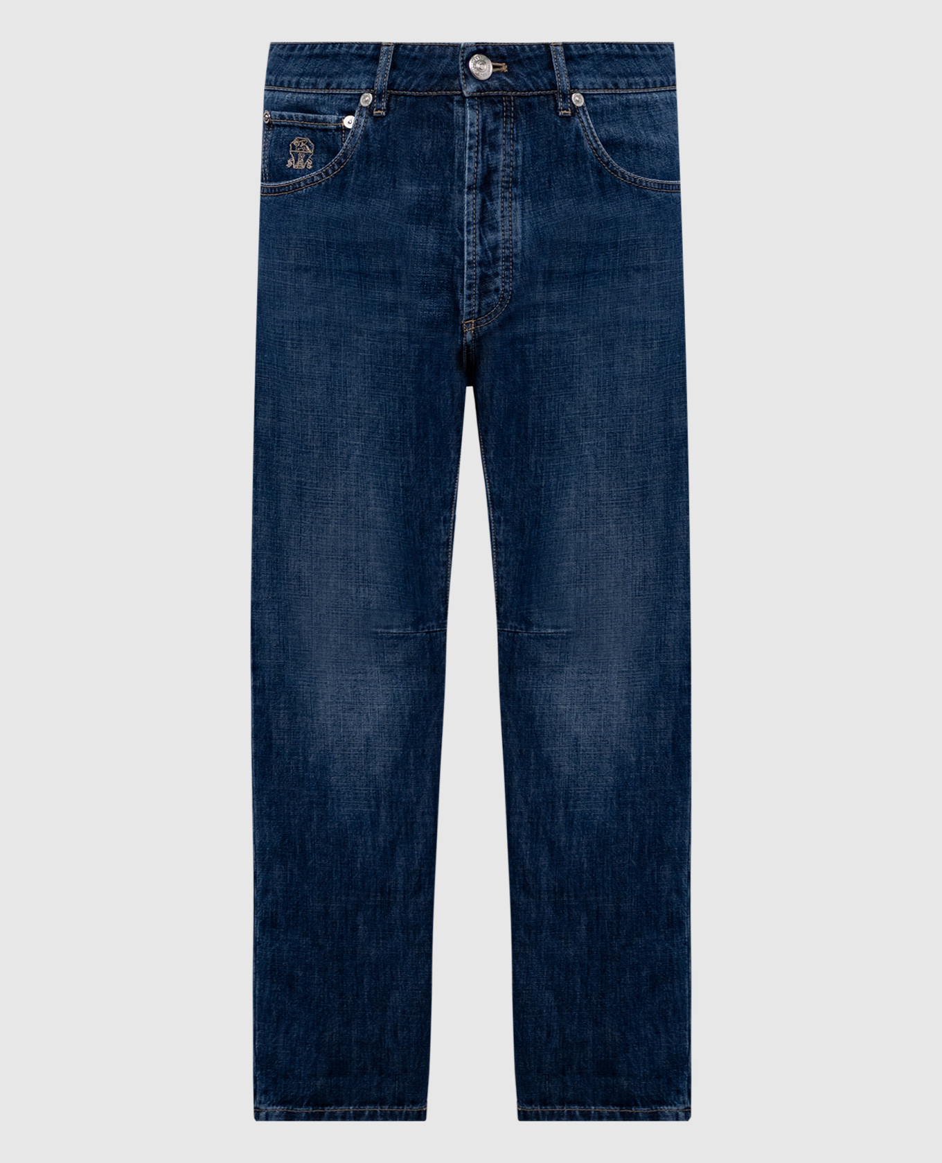 Blue jeans with a worn effect