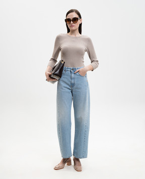 Solotre Beige ribbed top M3AB0039