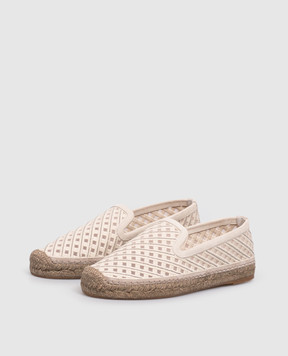 Brunello Cucinelli Ivory espadrilles with monil chain MZ59G3273P